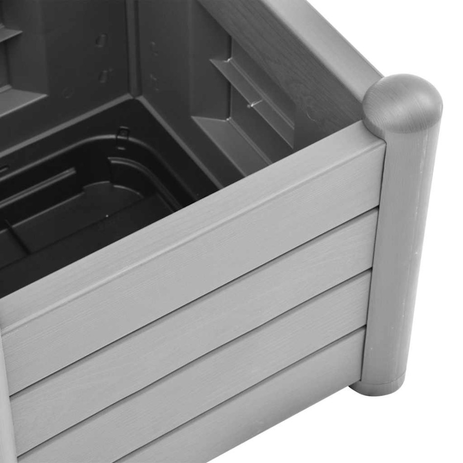 Jardinera con enrejado PP gris piedra 43x43x142