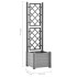 Jardinera con enrejado PP gris piedra 43x43x142