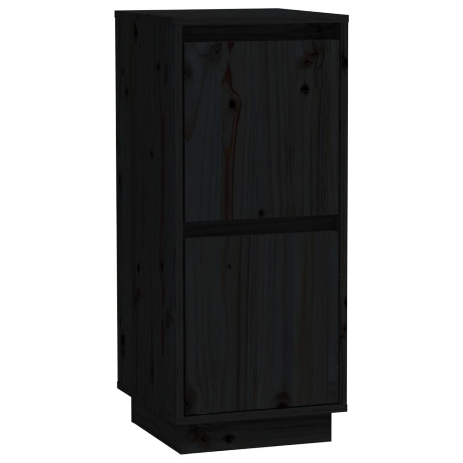 Aparador 2 uds madera maciza de pino negro 31,5x34x75
