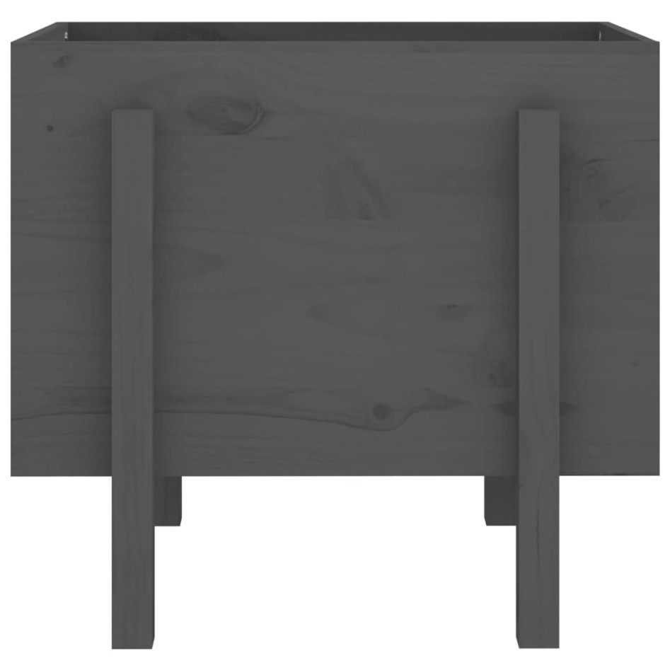 Jardinera de madera maciza de pino gris 62x50x57