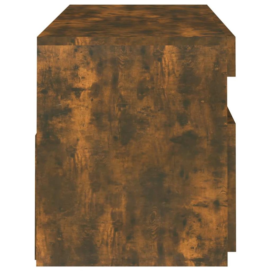 Mueble de TV con luces LED roble ahumado 120x35x40