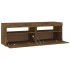 Mueble de TV con luces LED roble ahumado 120x35x40