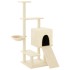 Rascador para gatos con postes de sisal color crema 130,5