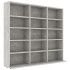 Estantería para CD contrachapada gris hormigón 102x23x89,5