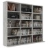 Estantería para CD contrachapada gris hormigón 102x23x89,5