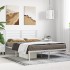 Estructura cama sin colchón con cabecero metal blanco