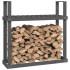 Leñero de madera maciza de pino gris 110x35x108,5