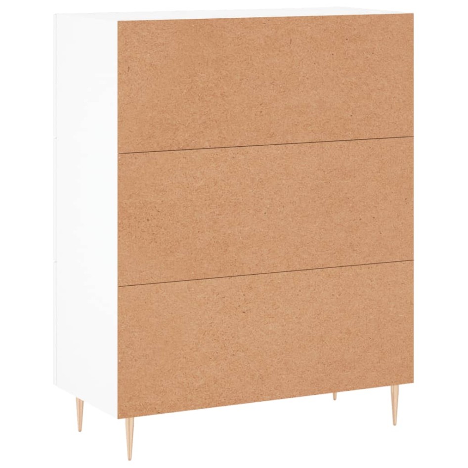 Aparador de madera de ingeniería blanco 69,5x34x90