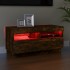Mueble de TV con luces LED color roble ahumado 80x35x40
