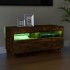 Mueble de TV con luces LED color roble ahumado 80x35x40