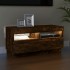 Mueble de TV con luces LED color roble ahumado 80x35x40