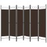 Biombo divisor de 6 paneles marrón 240x180