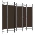 Biombo divisor de 6 paneles marrón 240x180