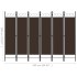 Biombo divisor de 6 paneles marrón 240x180