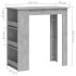 Mesa alta con estante almacenaje gris hormigón 102x50x103,5