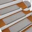 Alfombras de peldaños de escalera 15 uds gris claro 65x21x4 cm