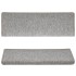 Alfombras de peldaños de escalera 15 uds gris claro 65x21x4