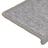 Alfombras de peldaños de escalera 15 uds gris claro 65x21x4