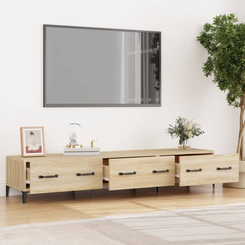 Mueble de TV madera contrachapada roble Sonoma 150x34,5x30