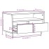 Mueble de TV de madera maciza de pino gris 60x35x37