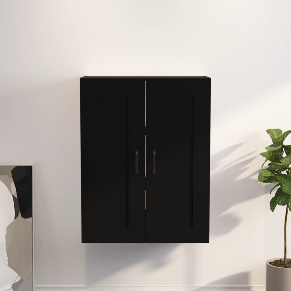 Armario colgante de pared negro 69,5x32,5x90