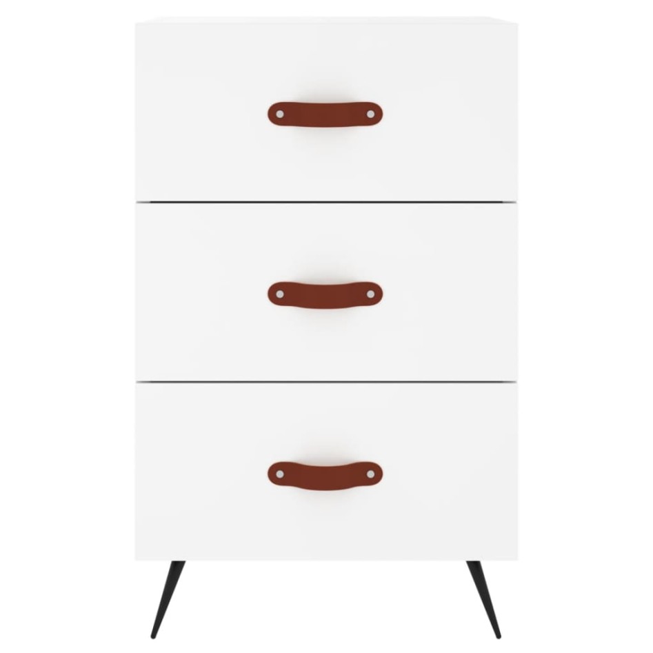 Mesita de noche madera de ingeniería blanco 40x40x66