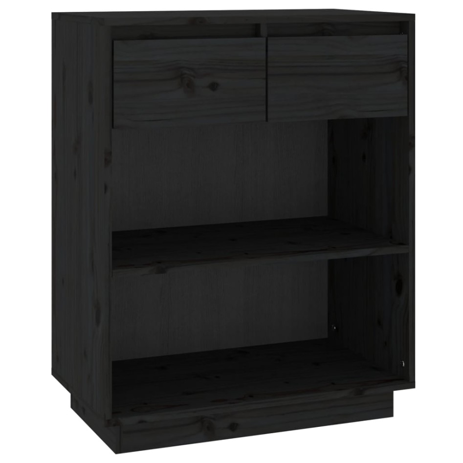 Mesa consola de madera maciza de pino negro 60x34x75
