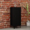Aparador de madera contrachapada negro 34,5x34x90 cm