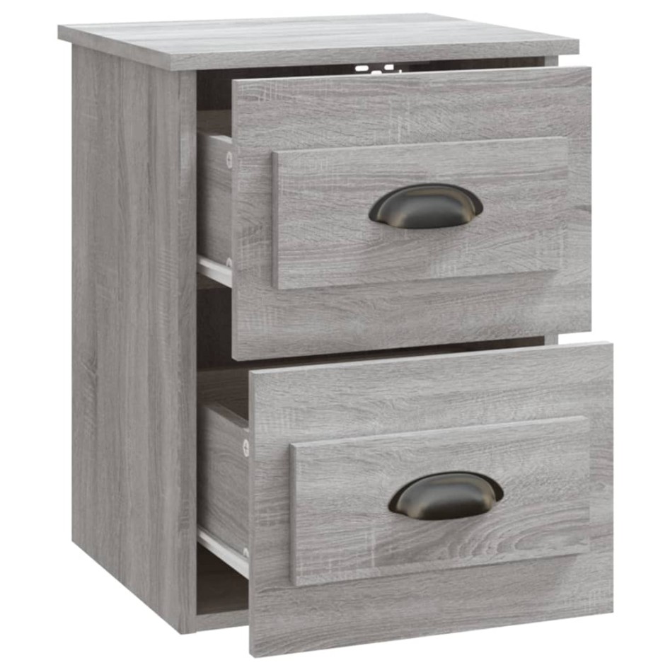 Mesita de noche de pared 2 uds gris Sonoma 41,5x36x53