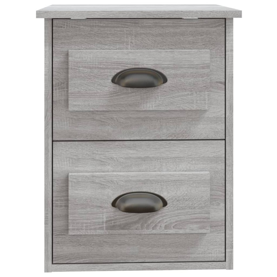 Mesita de noche de pared 2 uds gris Sonoma 41,5x36x53