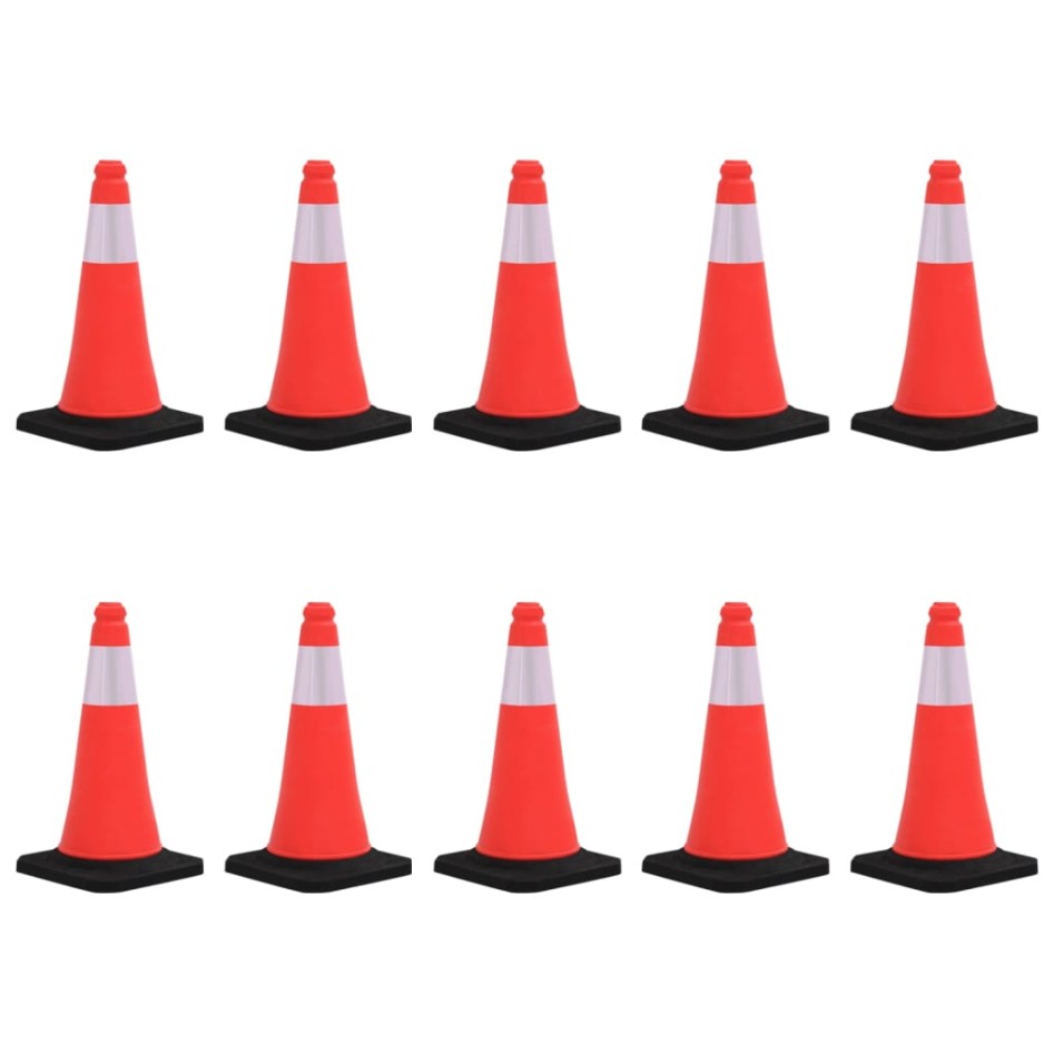 Conos de tráfico reflectantes con base pesada 10 uds 50