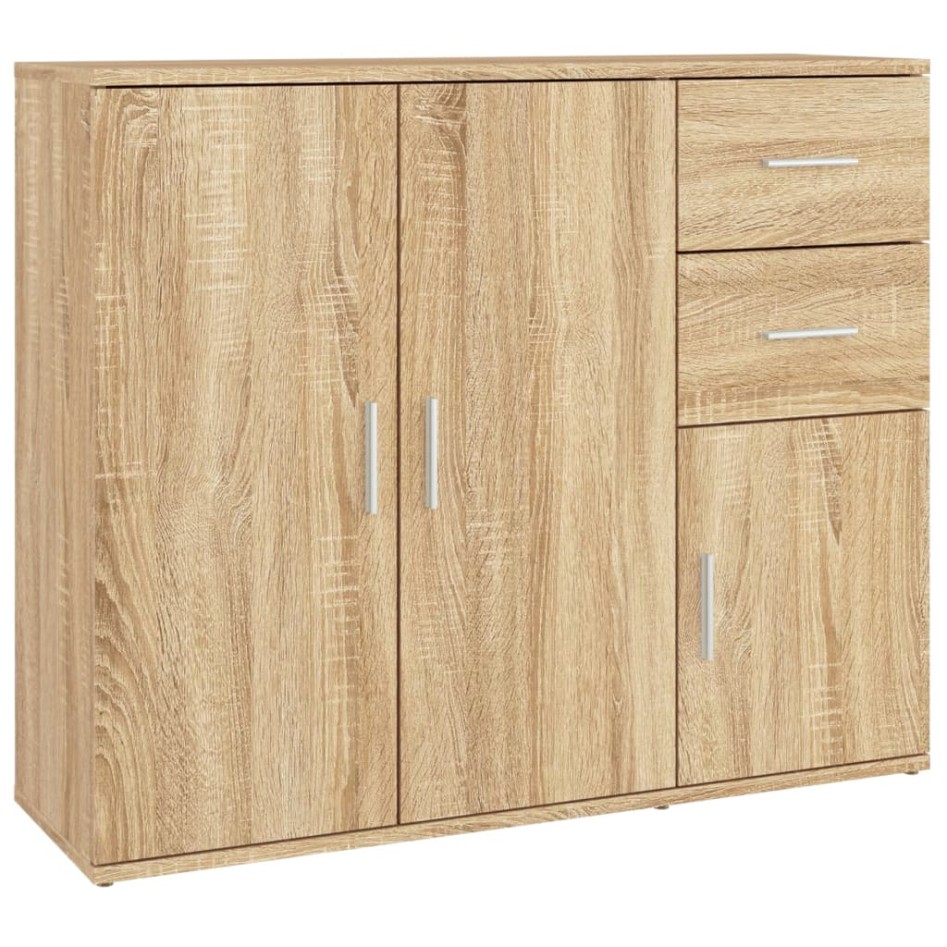 Aparador de madera contrachapada roble Sonoma 91x29,5x75