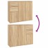 Aparador de madera contrachapada roble Sonoma 91x29,5x75