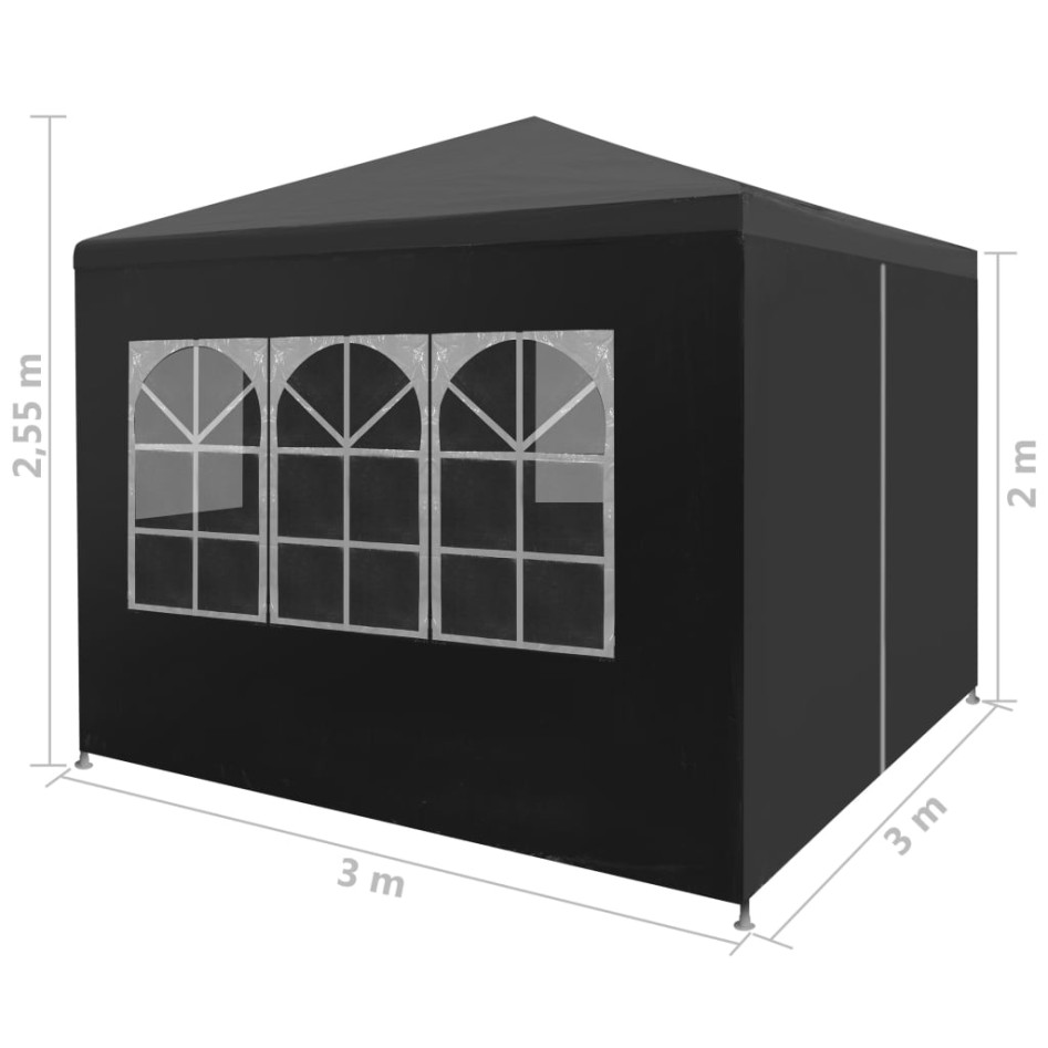 Carpa para celebraciones gris antracita 3x3