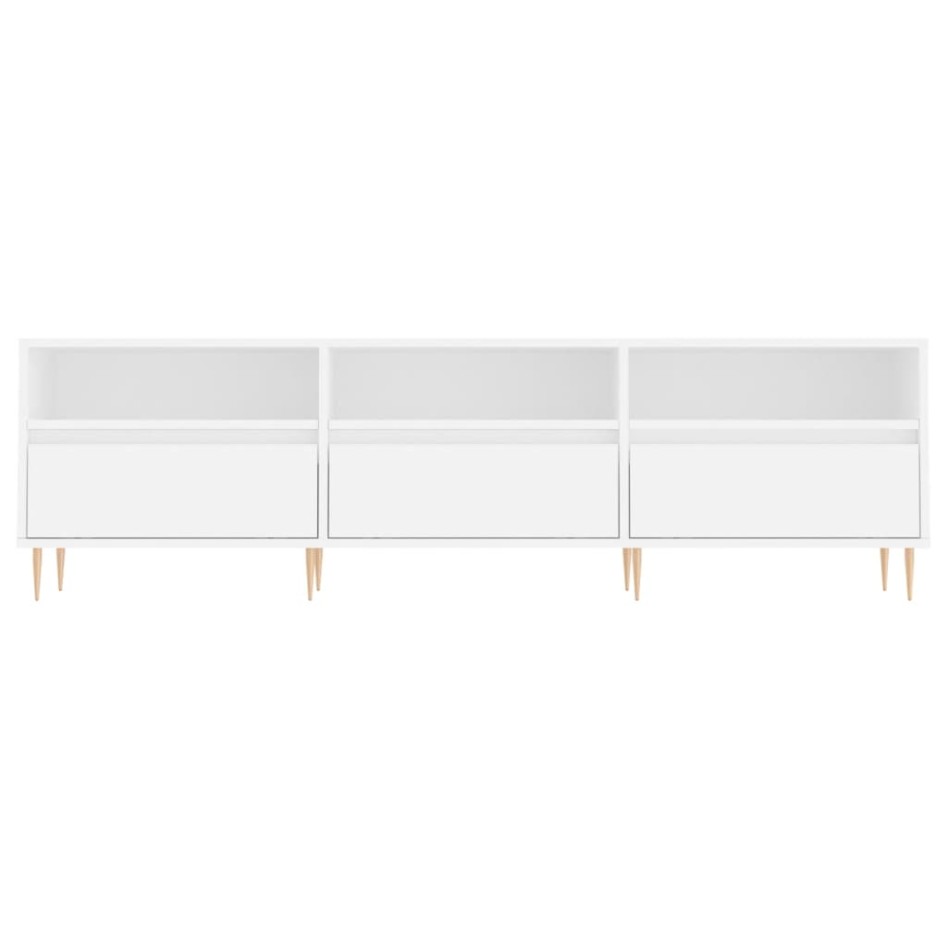 Mueble de TV madera contrachapada blanco 150x30x44,5