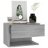 Mesita de noche de pared 2 uds color gris