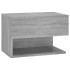 Mesita de noche de pared 2 uds color gris