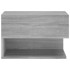 Mesita de noche de pared 2 uds color gris