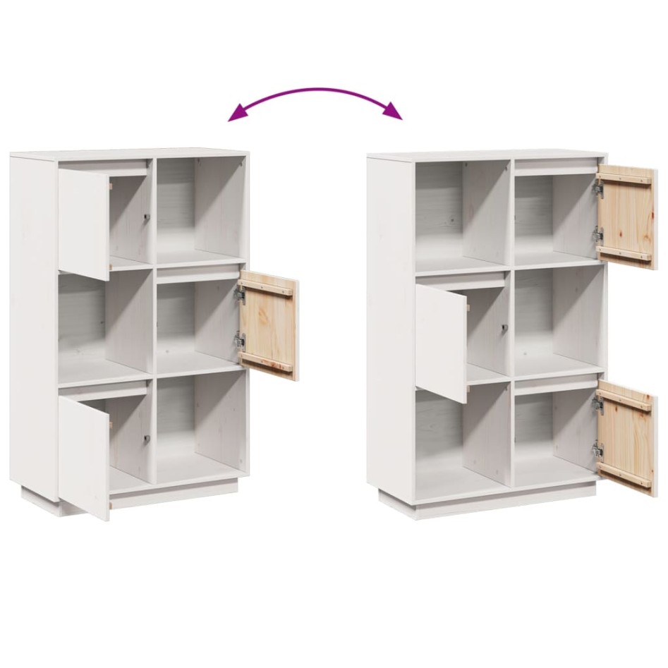 Aparador alto de madera maciza de pino blanco 74x35x117