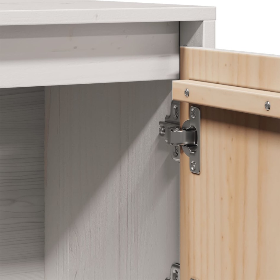 Aparador alto de madera maciza de pino blanco 74x35x117