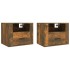 Mesitas de noche de pared 2 uds roble ahumado 50x36x40