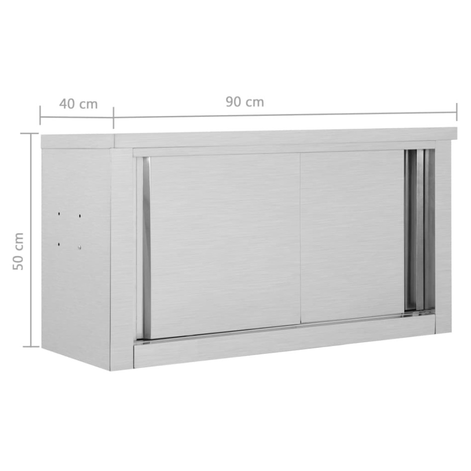 Armario pared de cocina puertas correderas acero 90x40x50