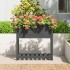 Jardinera con estante madera maciza pino gris 82,5x34,5x81