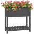 Jardinera con estante madera maciza pino gris 82,5x34,5x81