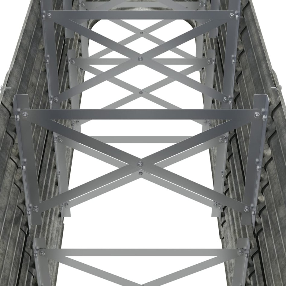 Jardinera arriate acero recubrimiento polvo plata 224x40x68