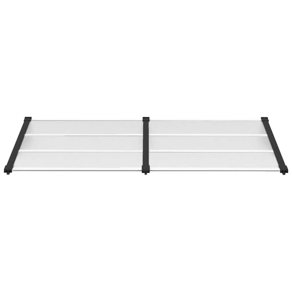 Marquesina puerta policarbonato negro y transparente 199x90