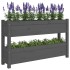Jardinera de madera maciza de pino gris 112x25x66