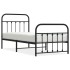 Estructura cama sin colchón con estribo metal negro 90x200