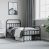 Estructura cama sin colchón con estribo metal negro 90x200