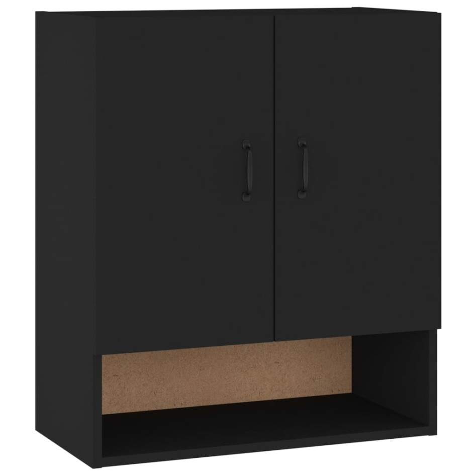 Armario de pared madera contrachapada negro 60x31x70